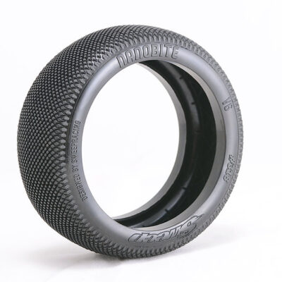 Комплект клееных колес багги 1/8 Sweep Nanobite Yellow M (Super soft M-compound) на желтых дисках