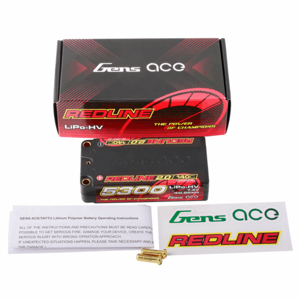 Gens ace Redline 2.0 Series 5300mAh 2S2P 7.6V 140C HardCase HV Lipo — изображение 3