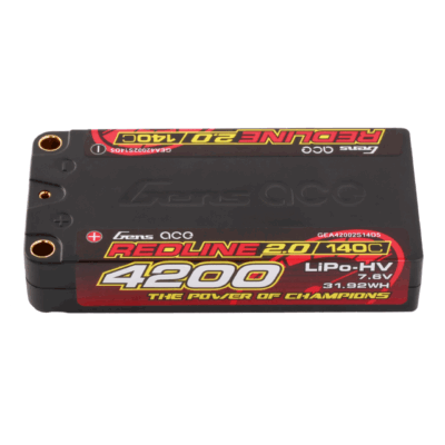 Gens ace Redline 2.0 Series 4200mAh 2S1P 7.6V 140C HardCase HV Lipo