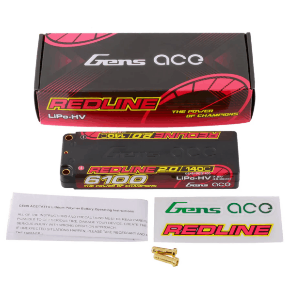 Gens ace Redline 2.0 Series 6100mAh 2S 7.6V 140C HardCase HV Lipo — изображение 2