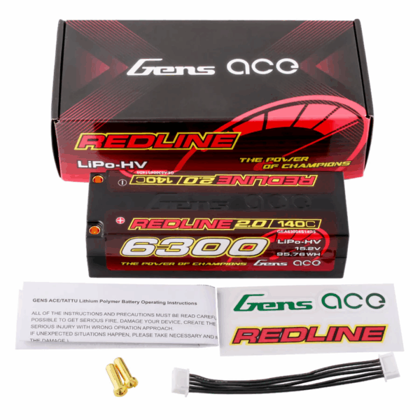 Gens Ace Redline 2.0 6300mAh 4S 15.2V 140C HardCase HV Lipo — изображение 3