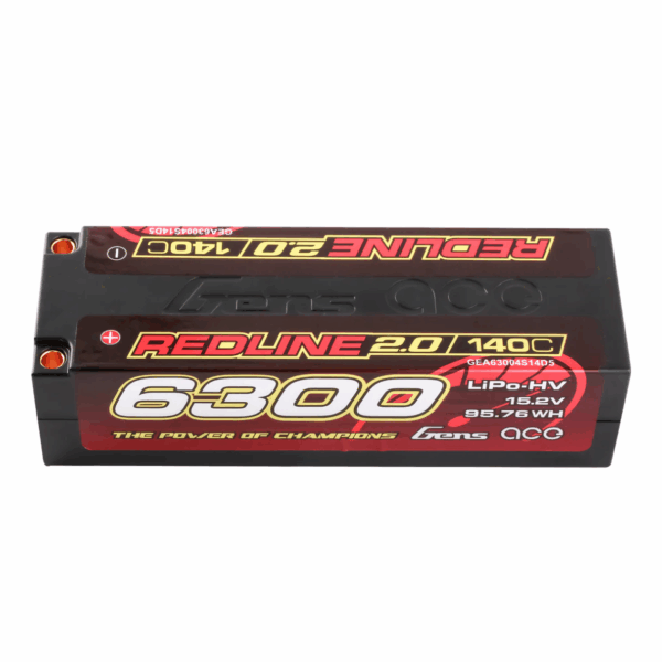 Gens Ace Redline 2.0 6300mAh 4S 15.2V 140C HardCase HV Lipo