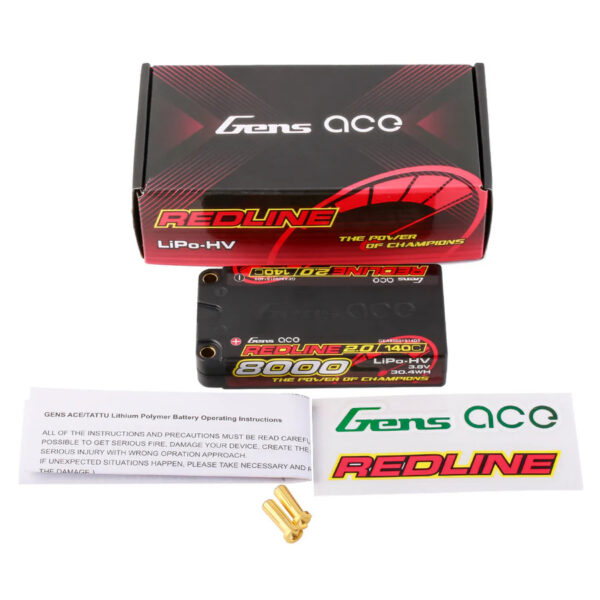 Gens ace Redline 2.0 Series 8000mAh 1S2P 3.8V 140C HardCase HV Lipo — изображение 3